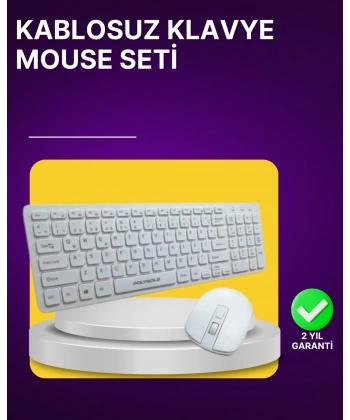 Kablosuz Klavye ve Mouse Seti - Ergonomik Tasarım, Sessiz Kullanım, Geniş Uyumluluk