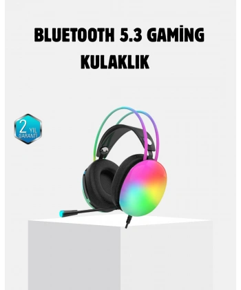 Kablosuz  Kulaklık RGB Aydınlatmalı Bluetooth 5.3 Uzun Pil Ömürlü