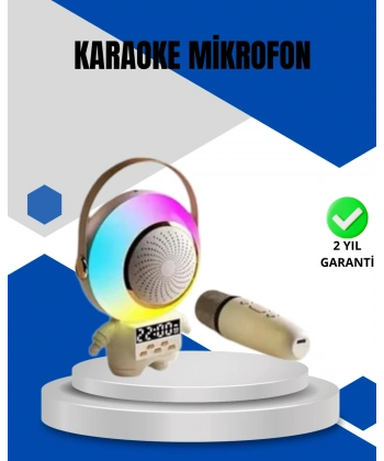 Kablosuz Mikrofonlu Astronot Tasarım Bluetooth Speaker Karaoke