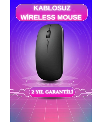Kablosuz Mouse Fare Şarjlı Bluetooth Wireless Çift Modlu Sessiz