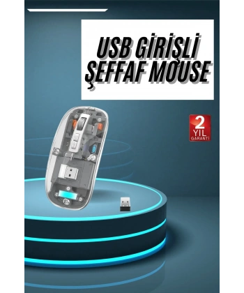 Kablosuz Mouse Fare Şarjlı Bluetooth Wireless Çift Modlu Sessiz