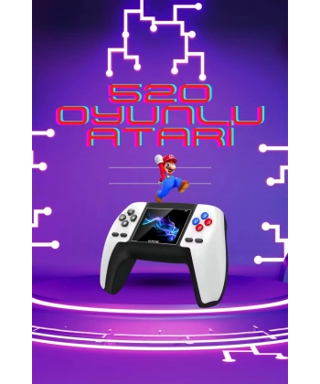 Kablosuz Oyun Konsolu Atari Game Stick Retro Konsol 520 Oyunlu