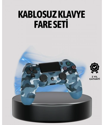 Kablosuz PS4 Controller Çift Motorlu Dayanıklı Gamepad