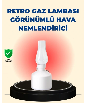 Kablosuz Retro Buhar Makinesi Gaz Lambası Tasarım Ledli Difüzör