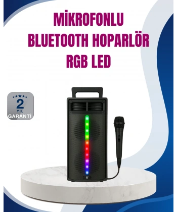 Kablosuz RGB Işıklı Bluetooth Hoparlör | Ev, Parti ve Açık Hava Kullanımı