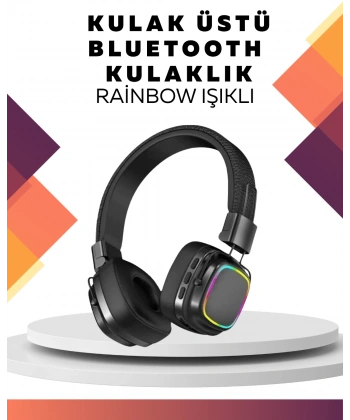 Kablosuz RGB Işıklı Katlanabilir Bluetooth Kulak Üstü Kulaklık