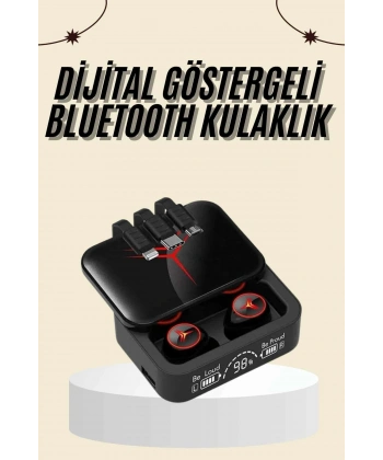 Kablosuz Şarj Göstergeli Powerbank Özellikli Bluetooth Kulaklık Çağrı Cevaplayabilen