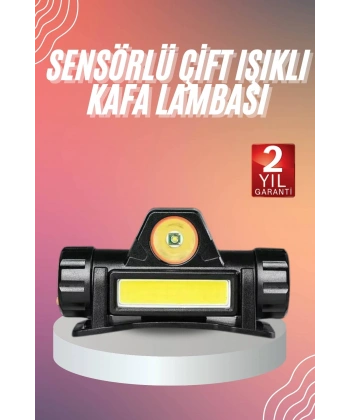 Kafa Lambası Çalışma Işığı Kafa Feneri Şarjlı Mıknatıslı Fenerli