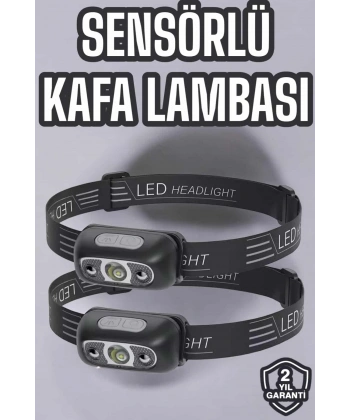 Kafa Lambası Kamp Lambası Led Işık Şarjlı Ayarlanabilir