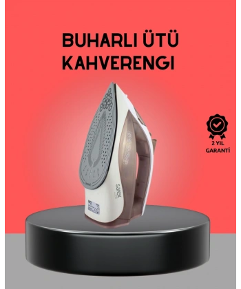 Kahverengi Buharlı Ütü 2200W Sürekli Buhar 120 g Şok Buhar