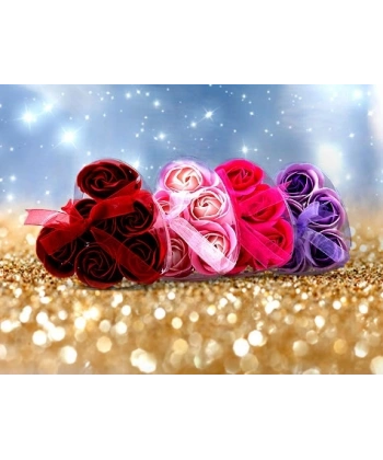 Kalp Kutulu Gül Şeklinde Sabun