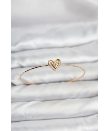 Kalp Model Gold Renk Bileklik