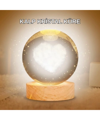 Kalpli LED Işıklı Cam Küre Büyük Boy Kristal Tasarım