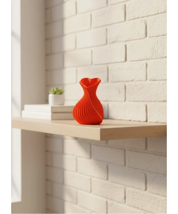 Kalpli Turuncu Dekoratif Vazo 11 cm Modern Şık Masaüstü Aksesuar