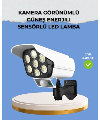 Kamera Görünümlü Solar LED Lamba Hareket Sensörlü Uzaktan Kumandalı Bahçe Duvar Aydınlatması