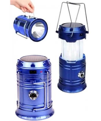 Kamp Feneri Şarj Edilebilir Güneş Enerjili Işıldak USB Şarjlı