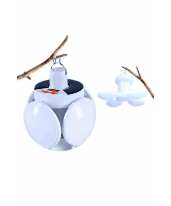 Kamp Lambası Güneş Enerjili Solar 5 Kanatlı Katlanır Lamba Karavan