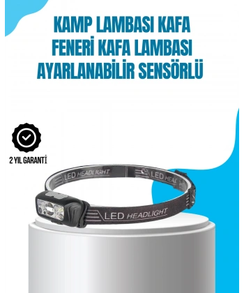 Kamp Lambası Kafa Feneri Kafa Lambası Ayarlanabilir Sensörlü Şarjlı