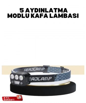 Kamp ve Trekking İçin Sensörlü LED Kafa Lambası