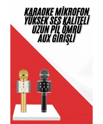 Karaoke Mikrofon Dahili Hoparlörlü Sd-usb-aux Girişli Bluetooth Hoparlör