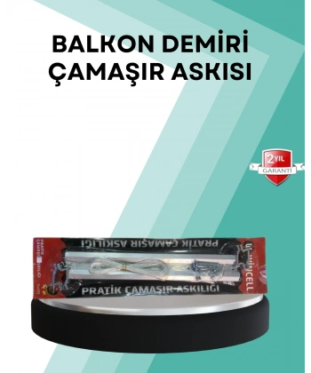 Kare Küpeşte Uyumlu Balkon Çamaşır Askısı 25x60 cm Beyaz Pratik