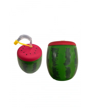 Karpuz Tasarımlı Pipetli Suluk 900 ML