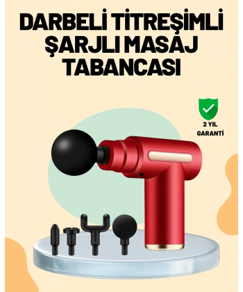Kas Gevşetici Masaj Tabancası 4 Başlık ve Ayarlanabilir Hız