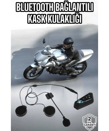Kask Kulaklığı Motosiklet Intercom Interkom Dinleme Konuşma Özellikli Su Geçirmez