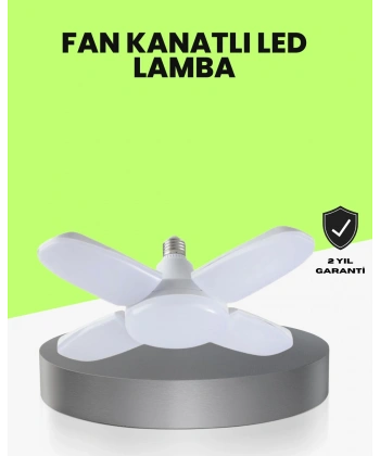 Katlanabilir 4 Kollu LED Ampül 60 Watt 6000 Lumen Beyaz Işık