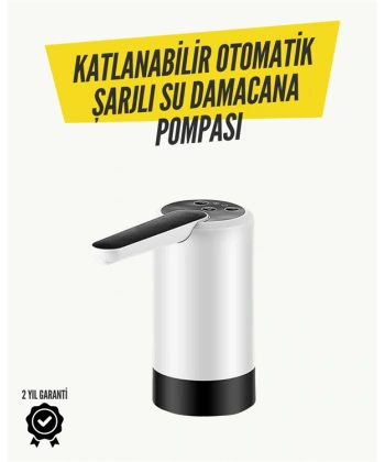 Katlanabilir Şarjlı Damacana Su Pompası Pratik Kullanım