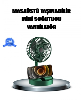 Katlanabilir Şarjlı Mini Fan 3 Kademeli Hız Ayarlı Taşınabilir