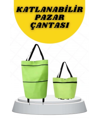 Katlanabilir Tekerlekli Alışveriş Çantası Pratik ve Detaylı Pazar Arabası