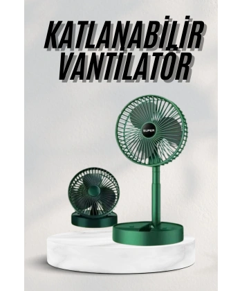 Katlanabilir Teleskopik Şarjlı Fan Masaüstü Soğutucu Vantilatör