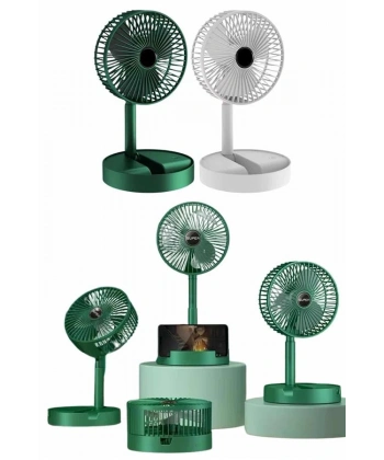 Katlanabilir Teleskopik Şarjlı Fan Masaüstü Soğutucu Vantilatör