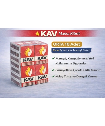 KAV Marka Kibrit Emniyetli Çocuk Kilitli 10 Adet