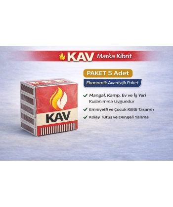 KAV Marka Kibrit Emniyetli Çocuk Kilitli 5 Adet