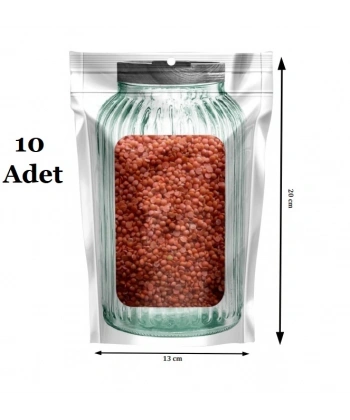 Kavanoz Görünümlü Kilitli Saklama Poşeti Çıtçıtlı ve Pratik Torba 10 Adet