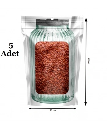 Kavanoz Görünümlü Kilitli Saklama Poşeti Çıtçıtlı ve Pratik Torba 5 Adet