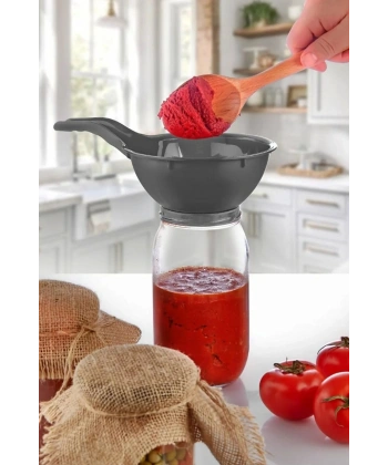 Kavanoz Hunisi - Konserve Reçel Hunisi Geniş Ağızlı - Saplı