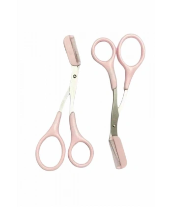 Kavisli Kaş Düzeltici Seti Kaş Makası ve Kaş Usturası Paslanmaz Çelik Bıçaklı