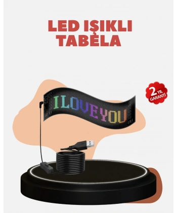 Kayan Yazı Destekli RGB LED Reklam Paneli USB ile Kolay Kurulumlu