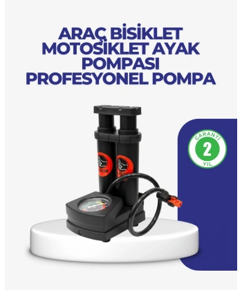 Kaymaz Pedallı Ayaklı Hava Pompası Tüm Supap Uyumlu