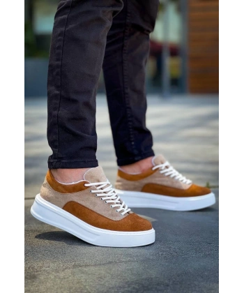 KB-005 Kuback Vizon Taba Süet Bağcıklı  Günlük Erkek  Ayakkabı