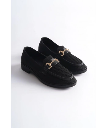 KB-021 Kuback Siyah Triko Siyah Taban G Toka  Günlük Kadın Ayakkabı