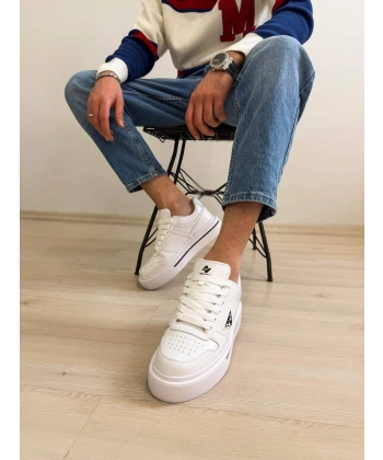 KB-04 Kuback Beyaz Cilt Günlük Erkek Ayakkabı