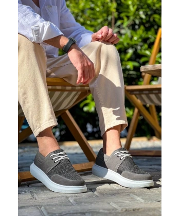 KB-042  Kuback Bağcıklı Gri Günlük Erkek Ayakkabı