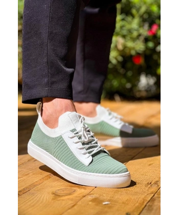 KB-110  Kuback Yeşil Triko Yüksek Taban Bağcıklı Günlük Erkek Ayakkabı