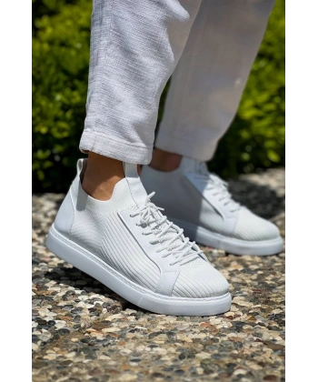 KB-112   Kuback Beyaz Triko Bağcıklı  Günlük Erkek  Ayakkabı