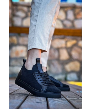KB-112  Kuback Siyah Siyah TabanTriko Bağcıklı  Günlük Erkek  Ayakkabı