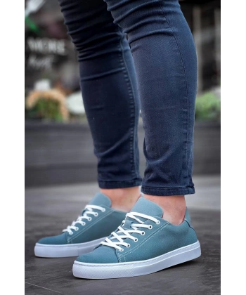 KB-122  Kuback  Bebe Mavi Süet Yüksek Taban Bağcıklı Günlük Erkek Ayakkabı